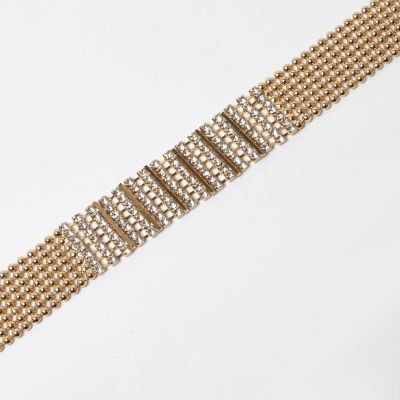 Gold tone diamante encrusted choker necklace